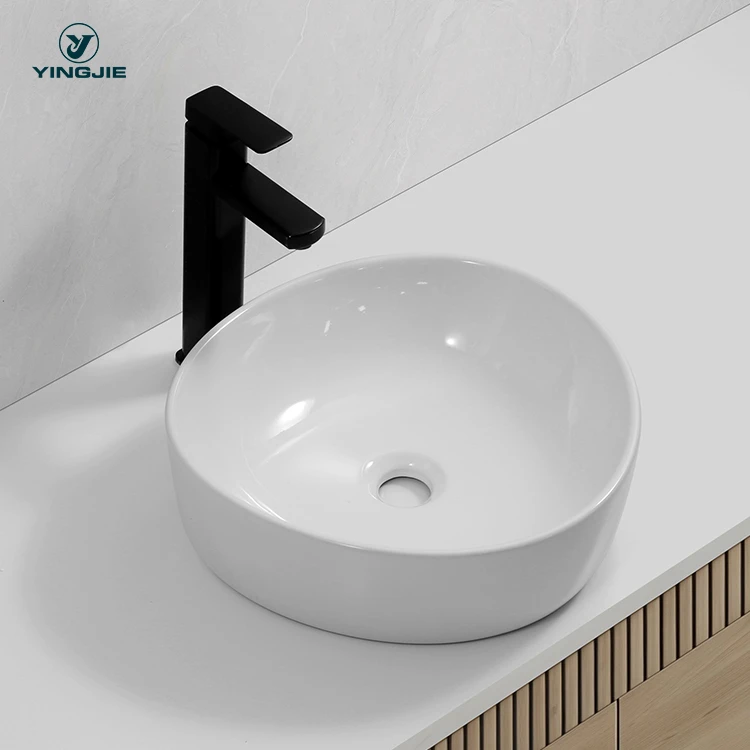 I-White Porcelain Counter Top Sink